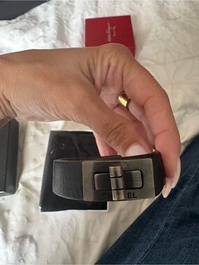 Chanel Black Leather Turn-Lock Bracelet with Box, Pouch & Tag